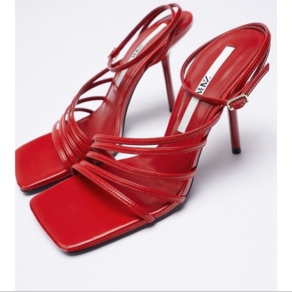 Zara Red Strappy Heels